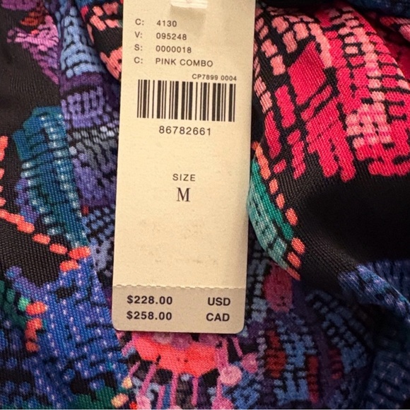 Anthropologie Farm Rio Pink Combo Mosaic Bloom Halter Maxi Dress Size Medium New - Picture 6 of 9